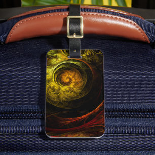 Sunrise Floral Red Abstract Art Address Luggage Tag