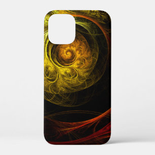 Sunrise Floral Red Abstract Art iPhone 12 Mini Case