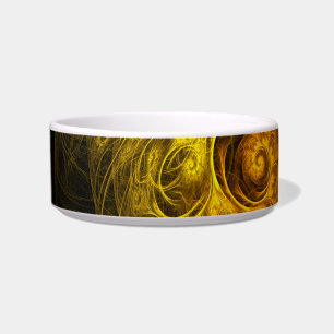 Sunrise Floral Red Abstract Art Cat Bowl