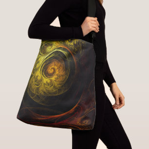 Sunrise Floral Red Abstract Art Cross Body Crossbody Bag