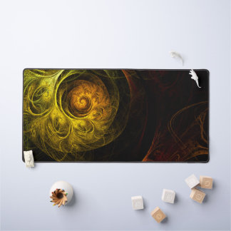 Sunrise Floral Red Abstract Art Desk Mat
