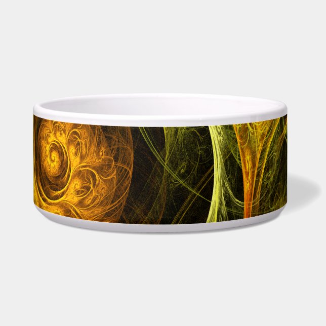 Sunrise Floral Red Abstract Art Dog Bowl (Right)
