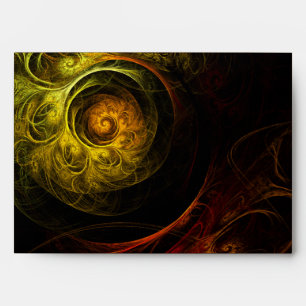 Sunrise Floral Red Abstract Art Envelope