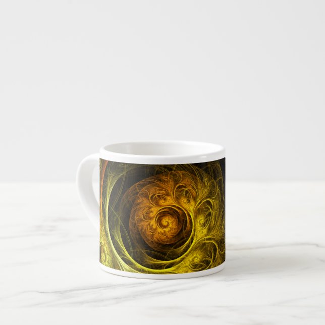 Sunrise Floral Red Abstract Art Espresso Mug (Front Left)