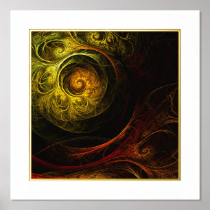 Sunrise Floral Red Abstract Art Foil Prints