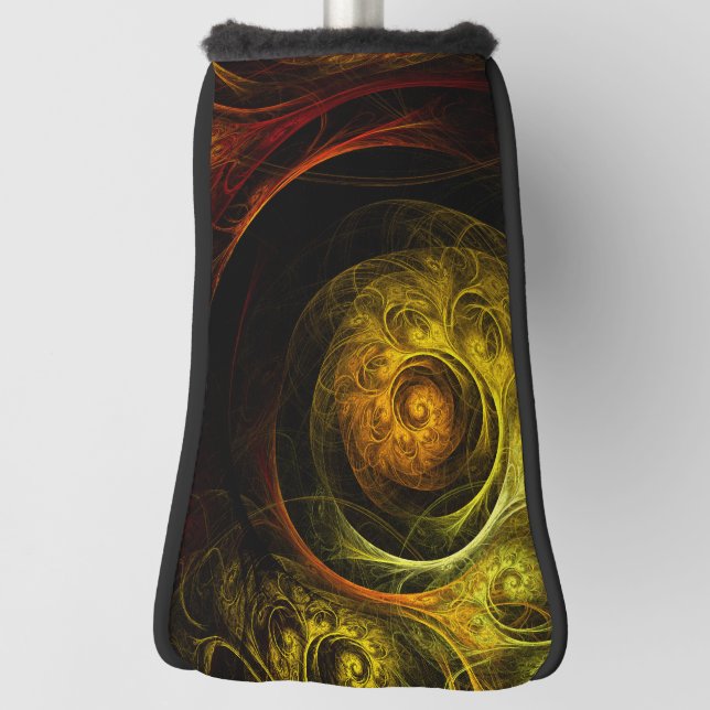 Sunrise Floral Red Abstract Art Golf Head Cover (Rotate 90)