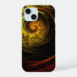 Sunrise Floral Red Abstract Art iPhone 15 Case