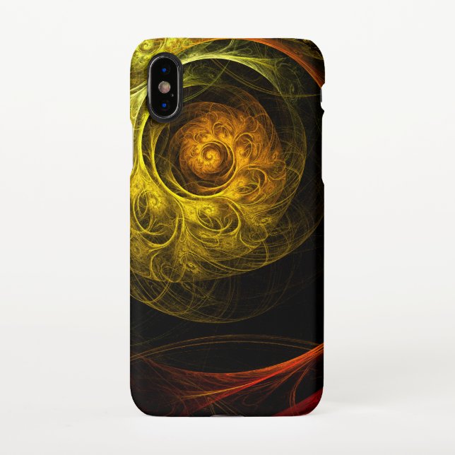 Sunrise Floral Red Abstract Art Matte iPhone Case (Back)