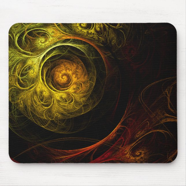 Sunrise Floral Red Abstract Art Mousepad (Front)