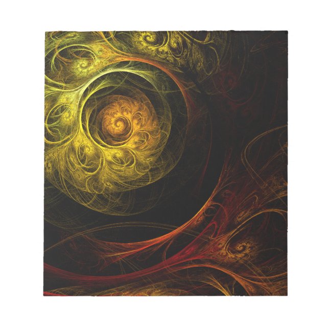 Sunrise Floral Red Abstract Art Notepad (Front)