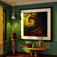 Sunrise Floral Red Abstract Art