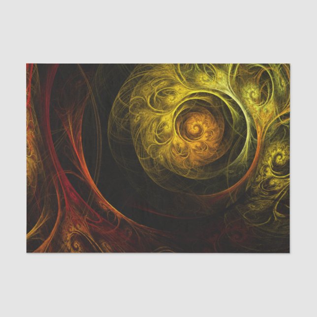 Sunrise Floral Red Abstract Art Tissue Paper (Front)