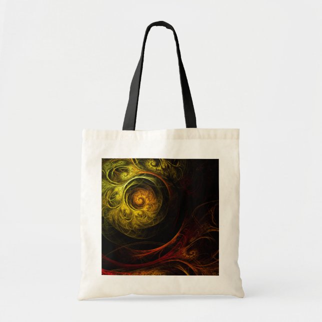 Sunrise Floral Red Abstract Art Tote Bag (Front)