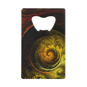 Sunrise Floral Red Abstract Art Wallet Bottle Opener