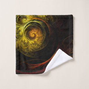 Sunrise Floral Red Abstract Art Wash Cloth