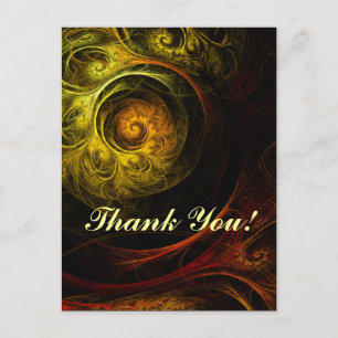 Sunrise Floral Red Thank You Postcard