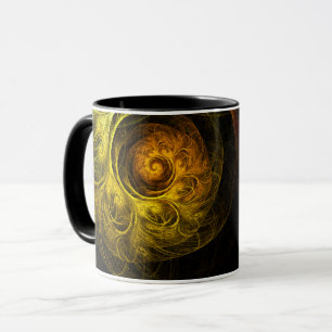 Sunrise Floral Rouge Abstrait Café Mug