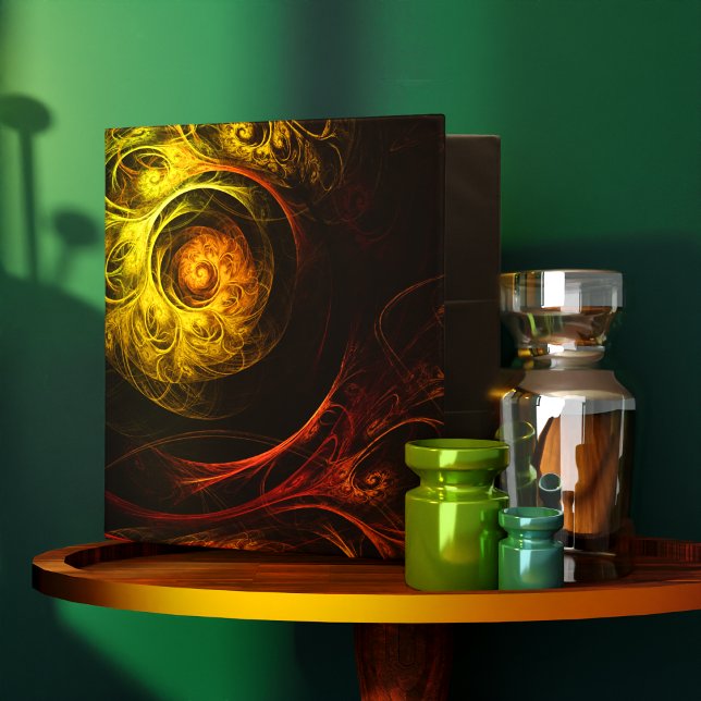 Sunrise Floral Rouge Classeur d'art Abstrait (Sunrise Floral Red Abstract Art Binder)