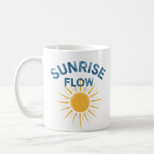 Sunrise Flow Retro Sun Graphic Print Vinyasa Yoga Coffee Mug