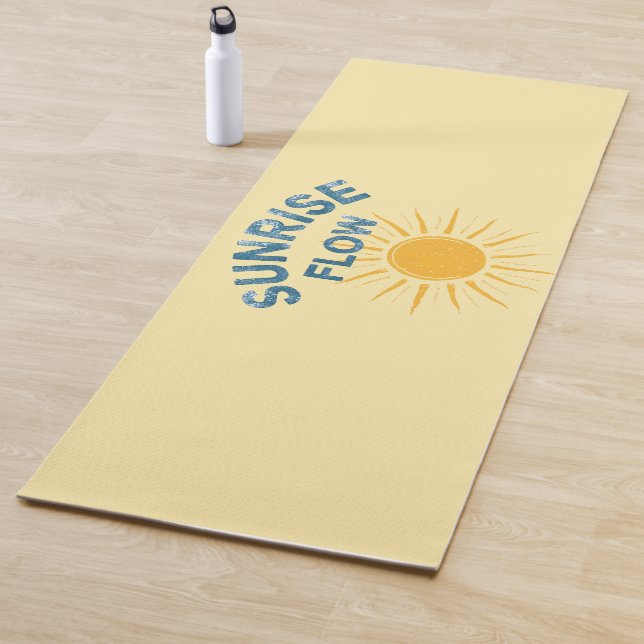 Sunrise Flow Retro Sunshine Graphic Print Vinyasa Yoga Mat (In Situ)