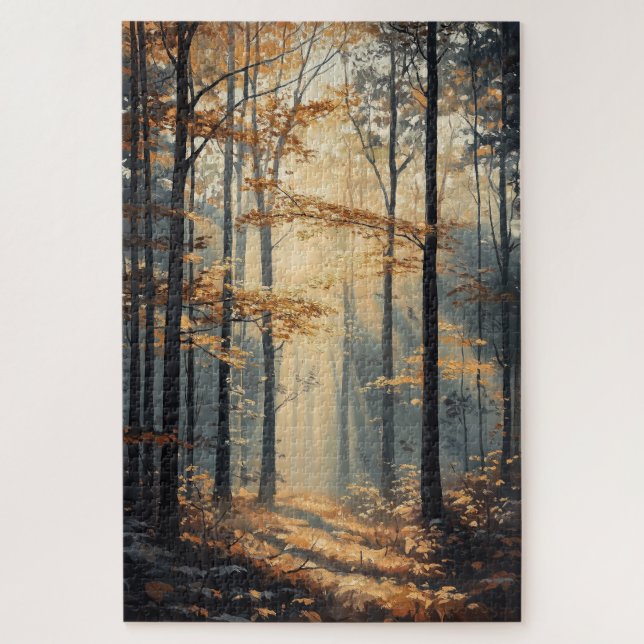Sunrise Forest Path Scene Jigsaw Puzzle (Vertical)