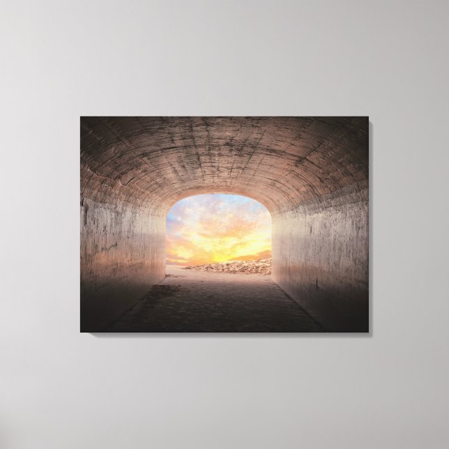sunrise glow in tunnel canvas print (Front)