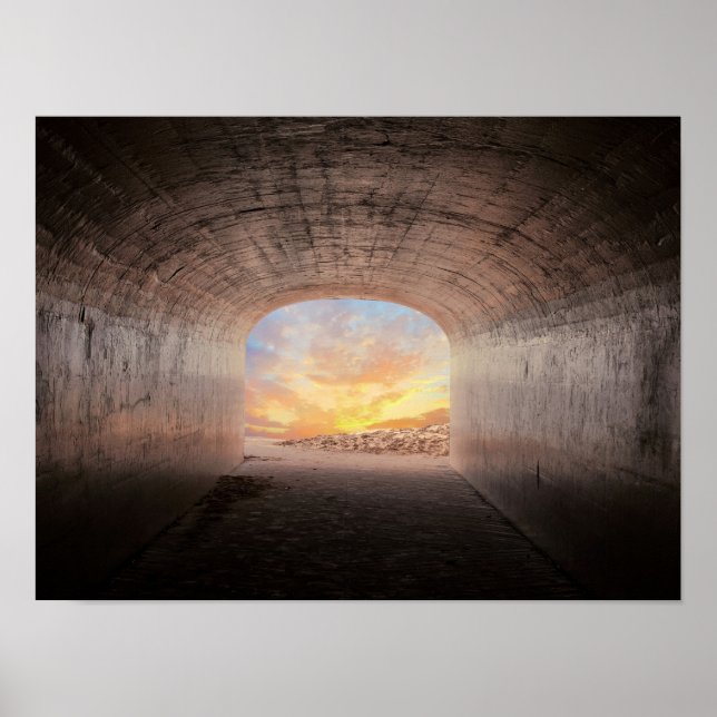 sunrise glow in tunnel poster (Front)