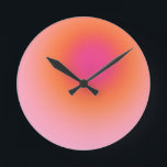Sunrise Gradient - Beige Pink Orange Round Clock<br><div class="desc">Gradient Design - Aura Effect - Beige, Pink And Orange Ombre.</div>