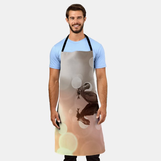Sunrise Great Blue Heron Reflection Fisherman Fish Apron (Worn)