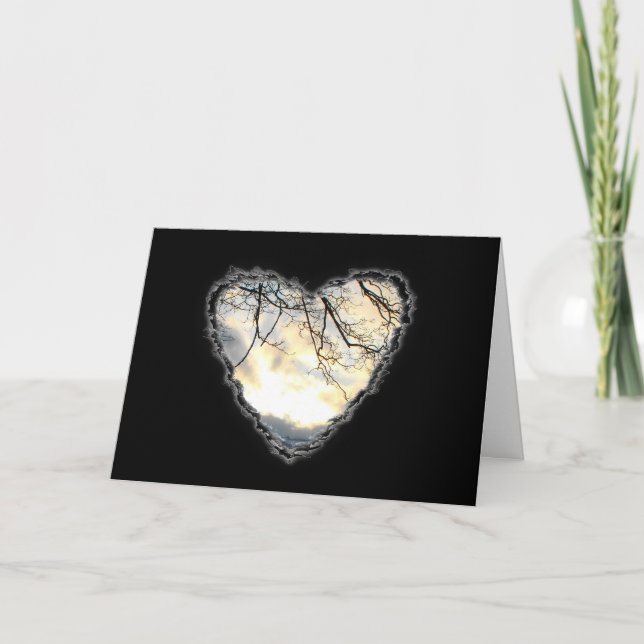 Sunrise Heart Valentine Romance Love Card (Front)