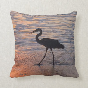 Sunrise hunt and calm ocean throw pillow