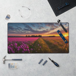 Sunrise In A Beautiful Spring Morning Desk Mat