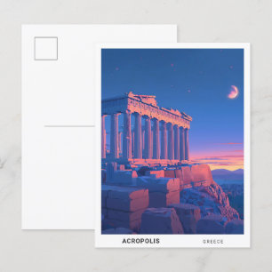 Sunrise in Acropolis Greece Travel Postcard