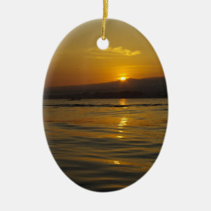 Sunrise in Bali island Ceramic Ornament