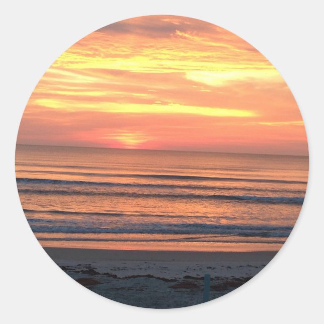 Sunrise in Daytona Beach, FL Classic Round Sticker (Front)