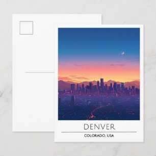 Sunrise in Denver Colorado USA Travel Postcard