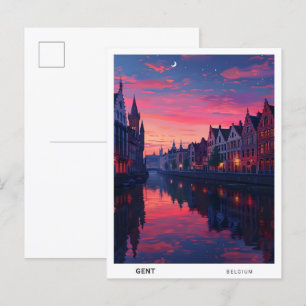 Sunrise in Gent Belgium Travel Postcard