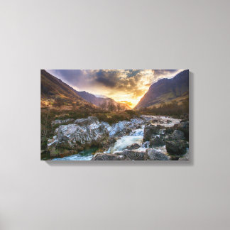 Sunrise in Glen Coe, Scottish Highlands Canvas Print