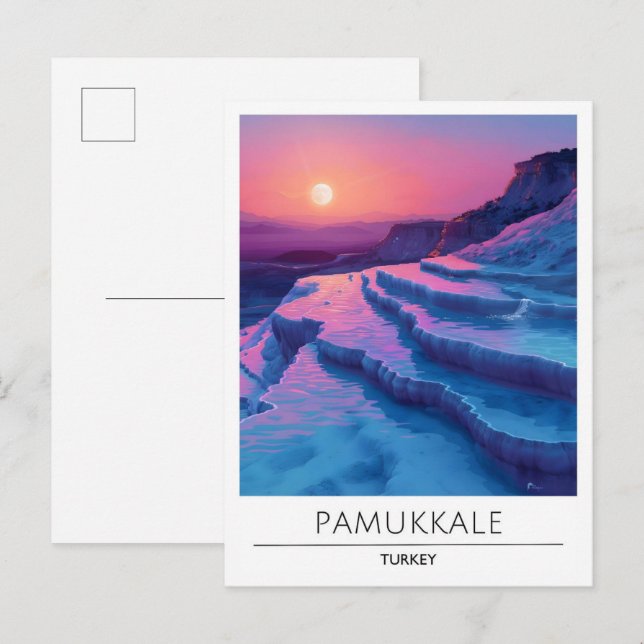 Sunrise in Pamukkale Turquie Carte postale Voyage (Devant / Derrière)