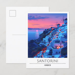 Sunrise in Santorini Greece Travel  Postcard