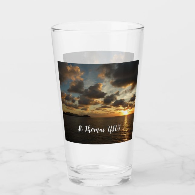 Sunrise in St. Thomas I US Virgin Islands Glass (Front)