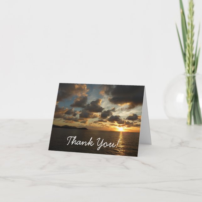 Sunrise in St. Thomas I US Virgin Islands Thank You Card (Front)