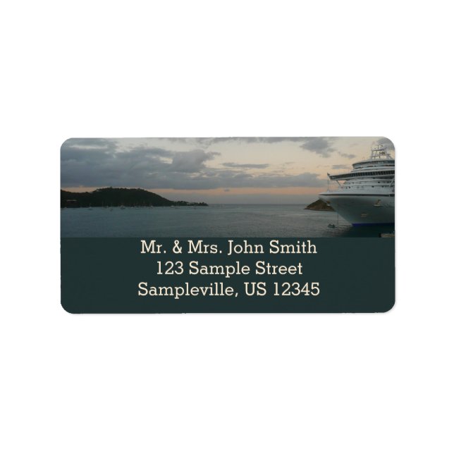 Sunrise in St. Thomas II Cruise Seascape Label (Front)