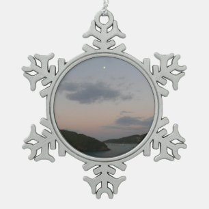 Sunrise in St. Thomas III US Virgin Islands Snowflake Pewter Christmas Ornament