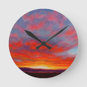 Sunrise in the Mountains of Montana Clock