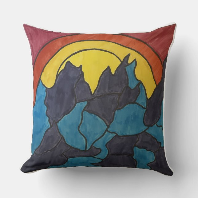 Sunrise in the Mountains  Throw Pillow (Front)