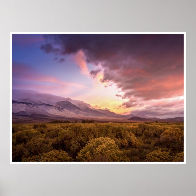 Sunrise in the Owens Valley Poster (Front)