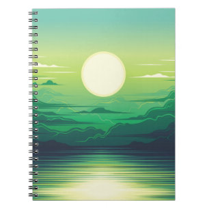 Sunrise in the sea illustration apparel,art,beauti notebook