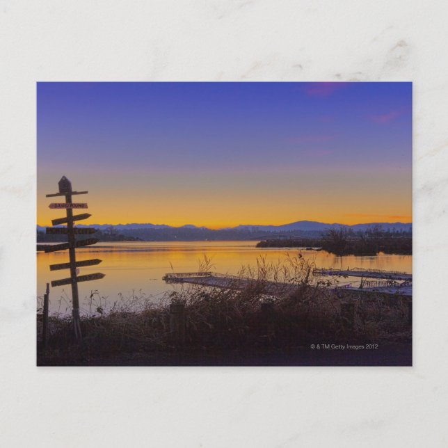 Sunrise in winter in Seattle 2 Postcard (Front)