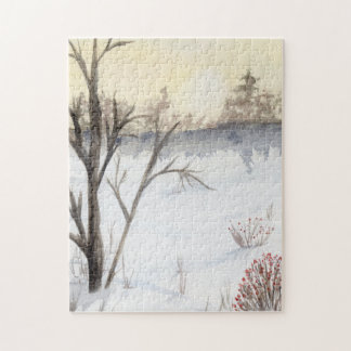 Sunrise in winter jigsaw puzzle